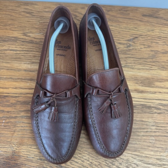 Allen Edmonds URBINO Brown Calf Leather Tassel Loafers Size 12 Made Italy - Picture 3 of 9